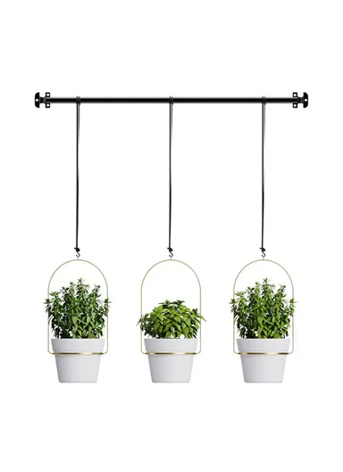 Hanging Flower Pot Holder Movable Plant Hangers (Set of 3) 001- ZJY-PT3 - Golden Basin Ring