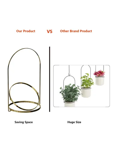 Hanging Flower Pot Holder Movable Plant Hangers (Set of 3) 001- ZJY-PT3 - Golden Basin Ring