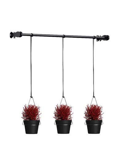 Set of 3 Hanging Flower Pot Holder Wall-Mounted Planters Hanger 001-ZJY-ST3J ZJY-ST3H- Black Basin Ring