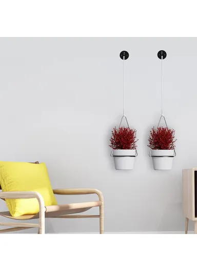 Detachable Hanging Flower Pots with Wall Hooks (2 Sets) 001-ZJY-ST2A ZJY-ST2 - Black