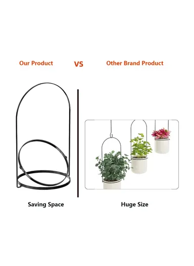 Detachable Hanging Flower Pots with Wall Hooks (2 Sets) 001-ZJY-ST2A ZJY-ST2 - Black