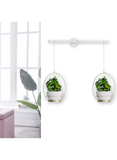 Hanging Flower Pots Wall-Mounted Planter Rod with Detachable Baskets (Set of 2) 001- Gold