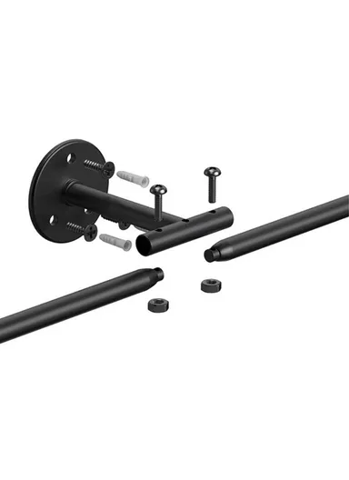 Hanging Flower Pots Wall-Mounted Planter Rod with Detachable Baskets (Set of 2) 001- Black