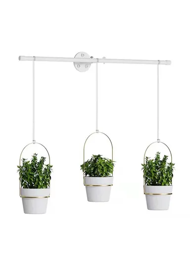 Detachable Wrought Iron Hanging Flower Pots with Plastic Baskets (Set of 3) 001-ZJY-PT3JB ZJY-PT3HB - Gold
