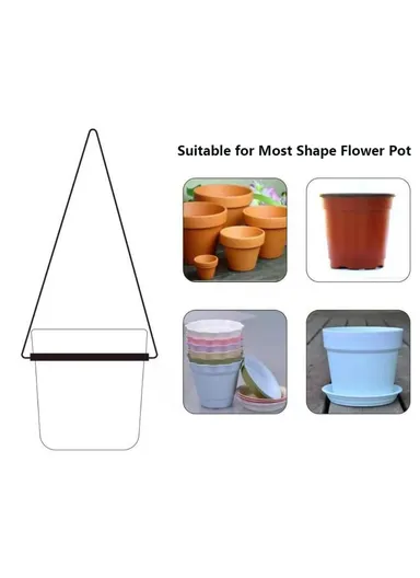 3-Pcs Detachable Wrought Iron Hanging Flower Pots With Plastic Baskets 001-ZJY-PT3JB ZJY-PT3HB - Black
