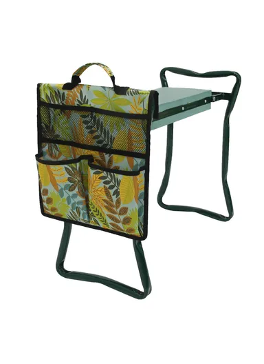 Portable Oxford Cloth Garden Kneeler Tool Bag For Knee Stool Gardening Tools Storage Pouch - Yellow Flower