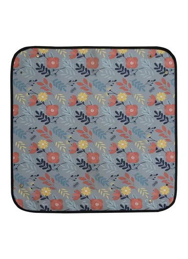 75x75cm Plant Transplanting Mat 600D PVC Oxford Cloth Waterproof Succulent Repotting Anti-dirty Mat - Flower / Grey