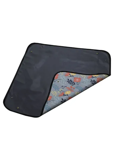 75x75cm Plant Transplanting Mat 600D PVC Oxford Cloth Waterproof Succulent Repotting Anti-dirty Mat - Flower / Grey