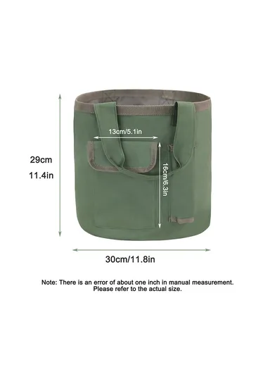 Portable Bucket Tool Organizer with Pockets Waterproof Garden Tool Bag, 30x29cm