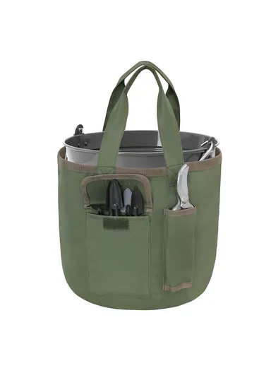 Portable Bucket Tool Organizer with Pockets Waterproof Garden Tool Bag, 30x29cm