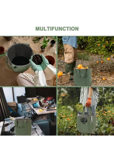 Portable Bucket Tool Organizer with Pockets Waterproof Garden Tool Bag, 30x29cm