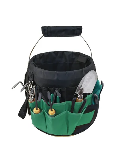 Oxford Cloth Garden Tool Storage Bag 42 Pockets Gardening Tools Bag - Green+Black