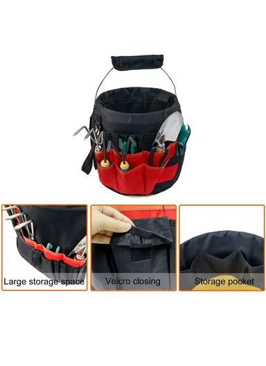 Oxford Cloth Garden Tool Storage Bag 42 Pockets Gardening Tools Bag - Green+Black