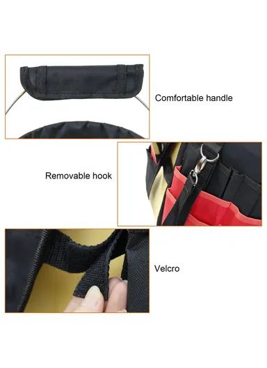 Oxford Cloth Garden Tool Storage Bag 42 Pockets Gardening Tools Bag - Green+Black