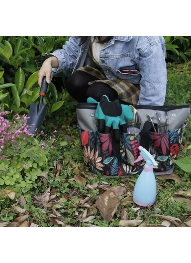 Oxford Cloth Garden Tool Storage Handbag 9 Pockets Gardening Tools Bag - Green
