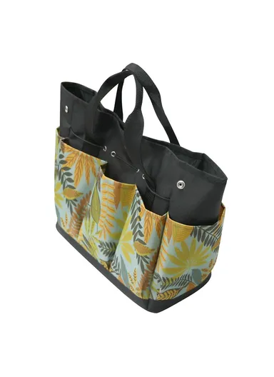 9 Pockets Oxford Cloth Garden Tool Storage Handbag Gardening Tools Bag (W34.3 x D17.2 x H30.5)cm - Yellow