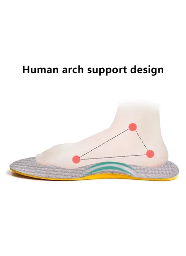 1 Pair Orthopedic Insole Arch Support for Flat Feet Plantar Fasciitis Pads 43-45 - Black