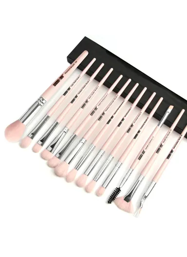 13Pcs Eye Makeup Brush Set for Eyeshadow Eyeliner &amp; Blending MAG5818 - Pink+Silver