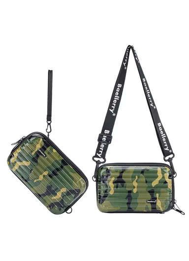 Women's Shoulder Bag Camouflage Style Crossbody Bag Phone Wallet Carrying Pouch N1207 (L19 x W1 x D6)cm - Army Green