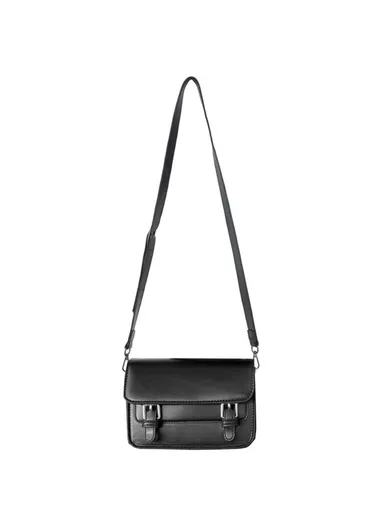 Stylish PU Leather Men Women Messenger Bag All-match Single Shoulder Crossbody Bag S Size (L17.5 x W12 x T4.5)cm