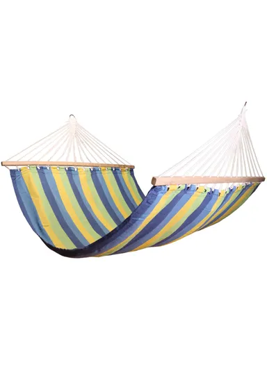 200x150cm Double Leisure Cotton Canvas Colorful Stripes Hammock A19 - Blue