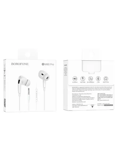 High Sound Quality Lossless Wired Earbuds BM80 Pro - White
