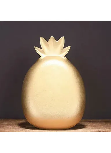 2-Pcs Golden Decorative Pineapple Tray, Perfume Makeup Cabinet Tray Jewelry Cosmetic Organizer, Decor Serving Tray HJ-1087-2