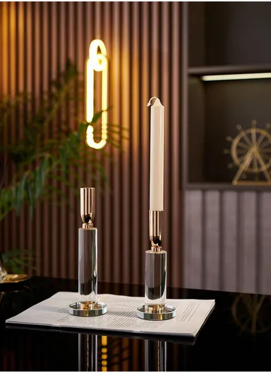 2 PCS Pack Candle Holder Stylish European Style Wedding Decoration Skinny Candle Holders Holiday Dinner Party Home Decor