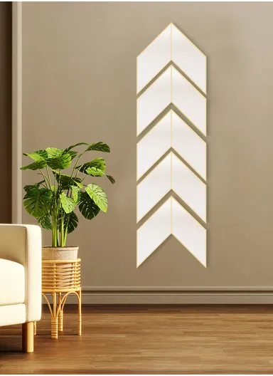 5 Pcs / Pack Adhesive Mirrors Ideal For Decoration &amp; Visual Enlargement Indoors With Stickers &amp; Instructions S-2025 (L25 x W21.5 x H1.2)cm