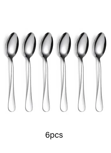 24 Pcs Cutlery Set SS201 for Home &amp; Restaurant Knives Forks Spoons - Silver 