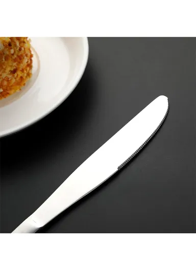 12 Pieces SS304 Dinner Knife Set 22cm - Silver