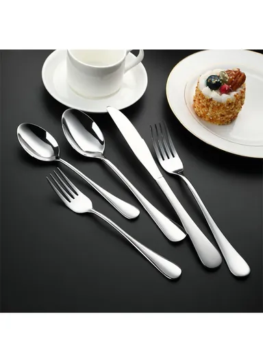 12 Pieces SS304 Dinner Knife Set 22cm - Silver