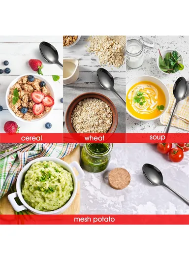 12 Pieces SS304 Dinner Spoon Set (L20)cm L - Black