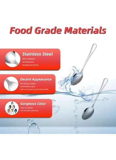 12 Pieces SS304 Tea Spoon Set (L18)cm M - Silver