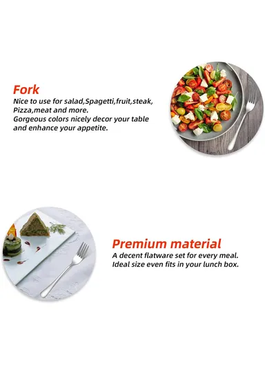 12 Pieces SS304 Dinner Fork Set (L21)cm L - Silver