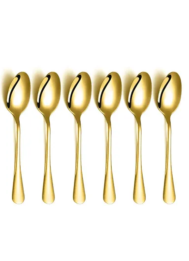 6 Pieces SS304 Tea Spoon Set (L14)cm - Gold