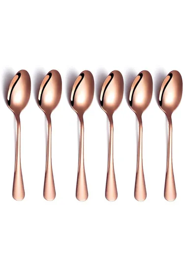 6 Pieces SS304 Tea Spoon Set (L14)cm - Rose Gold