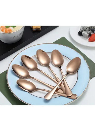 6 Pieces SS304 Tea Spoon Set (L14)cm - Rose Gold