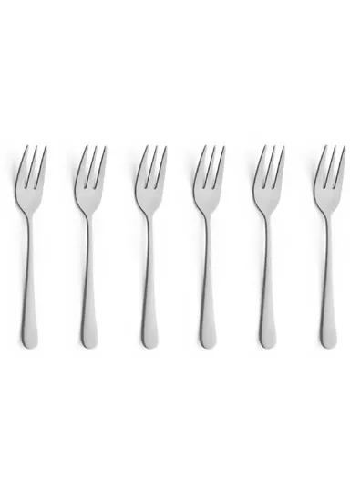 6 Pieces SS304 Dessert Fork Set (L14)cm - Silver