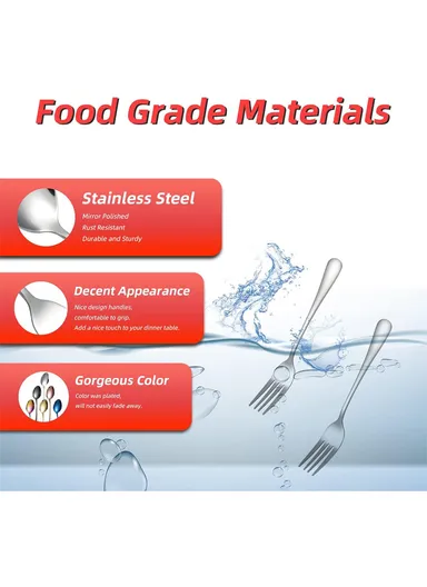 12 Pieces SS304 Dinner Fork Set (L19)cm M - Silver