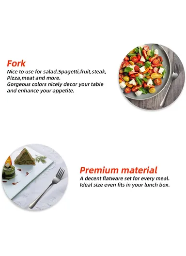 12 Pieces SS304 Dinner Fork Set (L19)cm M - Black