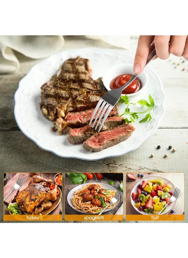 12 Pieces SS304 Dinner Fork Set (L17)cm S - Silver