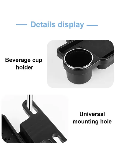 Car Rear Seat Dining Table, Multi-Functional Foldable Car Seat Tray With Drink Pocket 3R-2132