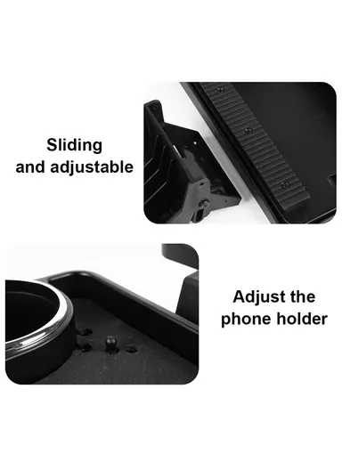 Car Rear Seat Dining Table, Multi-Functional Foldable Car Seat Tray With Drink Pocket 3R-2132