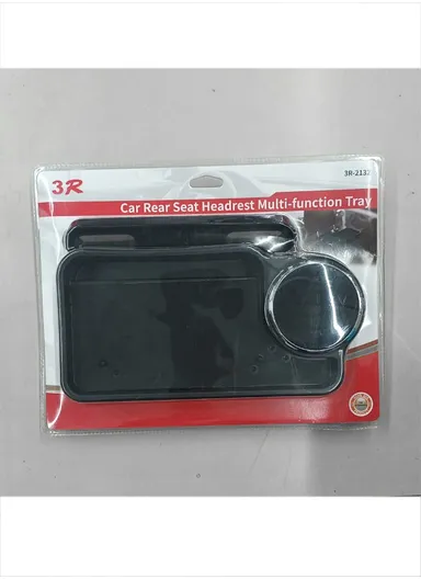 Car Rear Seat Dining Table, Multi-Functional Foldable Car Seat Tray With Drink Pocket 3R-2132