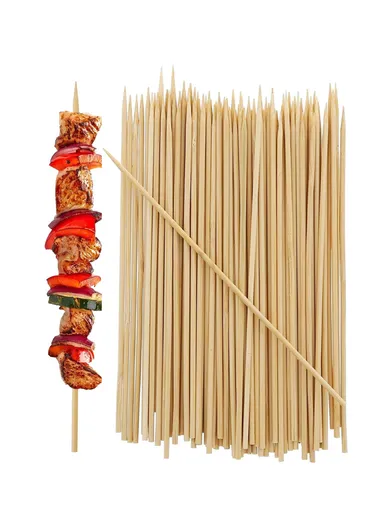 40cm Round Bamboo Skewers, Bamboo Sticks for Grilling Meat, Satays &amp; Skewered Vegetables