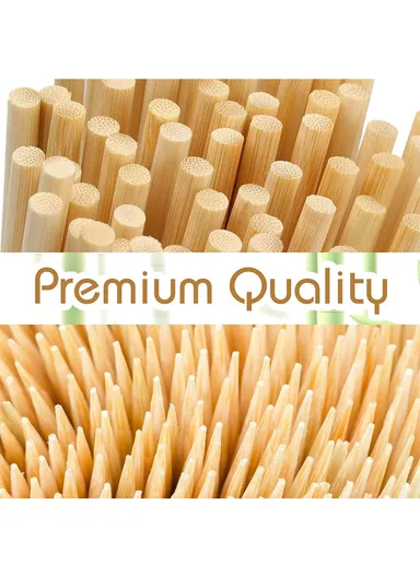 40cm Round Bamboo Skewers, Bamboo Sticks for Grilling Meat, Satays &amp; Skewered Vegetables