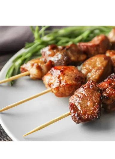 40cm Round Bamboo Skewers, Bamboo Sticks for Grilling Meat, Satays &amp; Skewered Vegetables