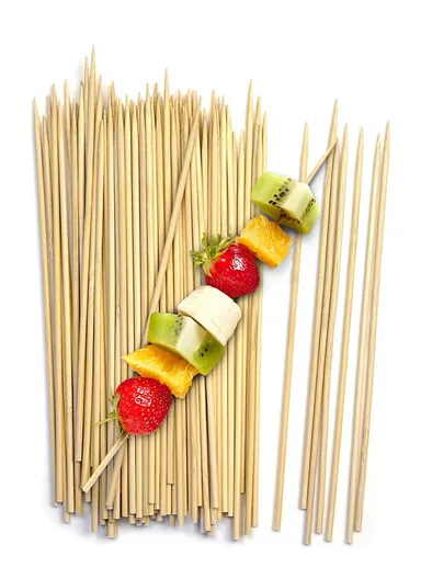 40cm Round Bamboo Skewers, Bamboo Sticks for Grilling Meat, Satays &amp; Skewered Vegetables