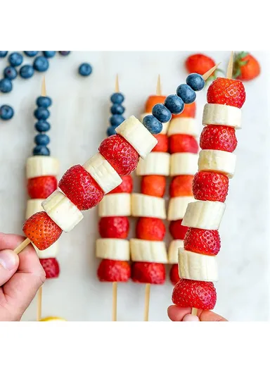 40cm Round Bamboo Skewers, Bamboo Sticks for Grilling Meat, Satays &amp; Skewered Vegetables